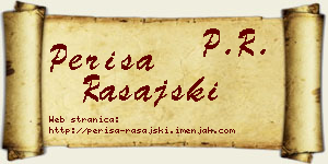 Periša Rašajski vizit kartica